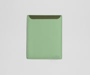 Front view of the passport wallet with a contrasting interior color