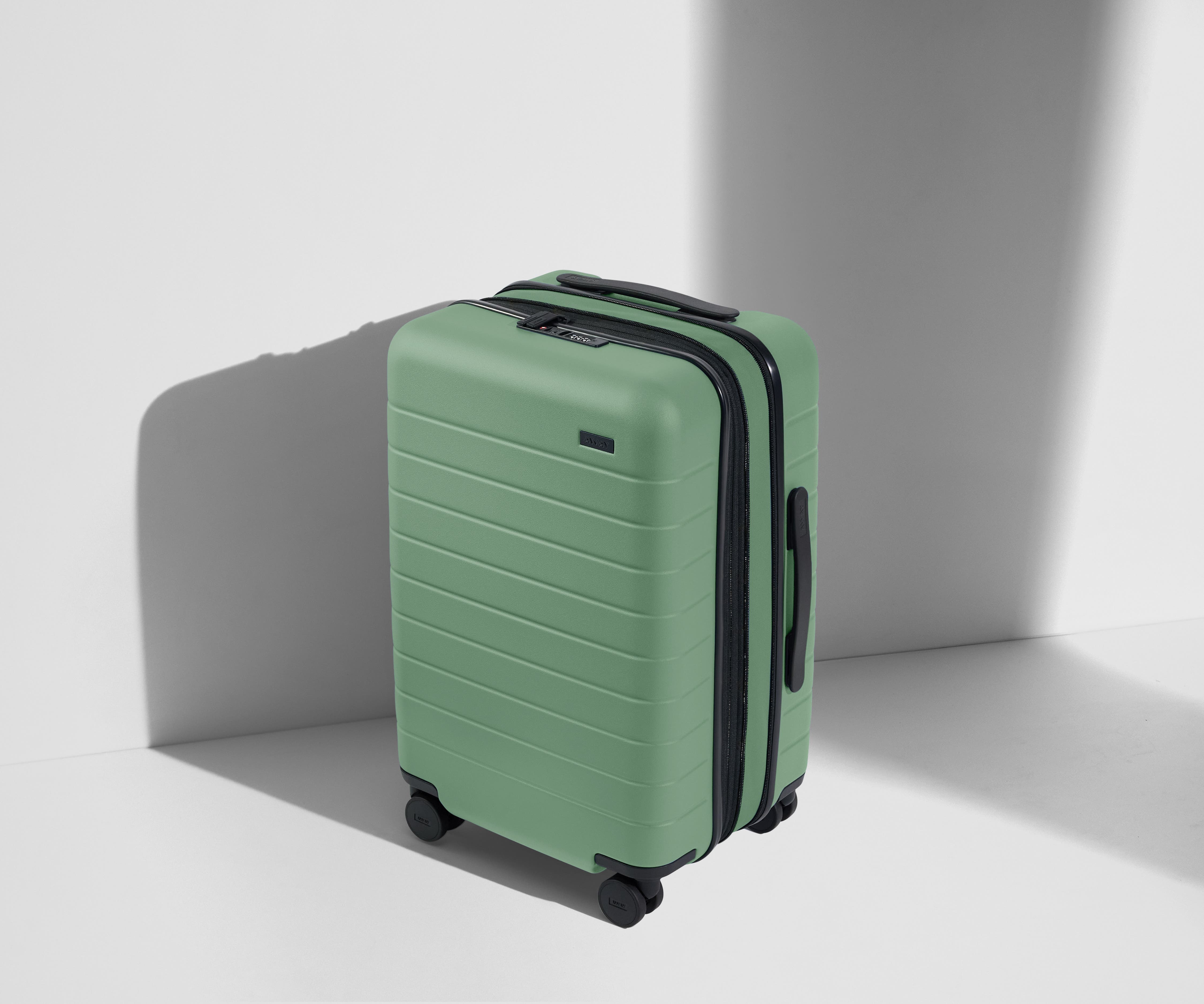 Angled product view of The Carry-On Flex suitcase in Sea Green