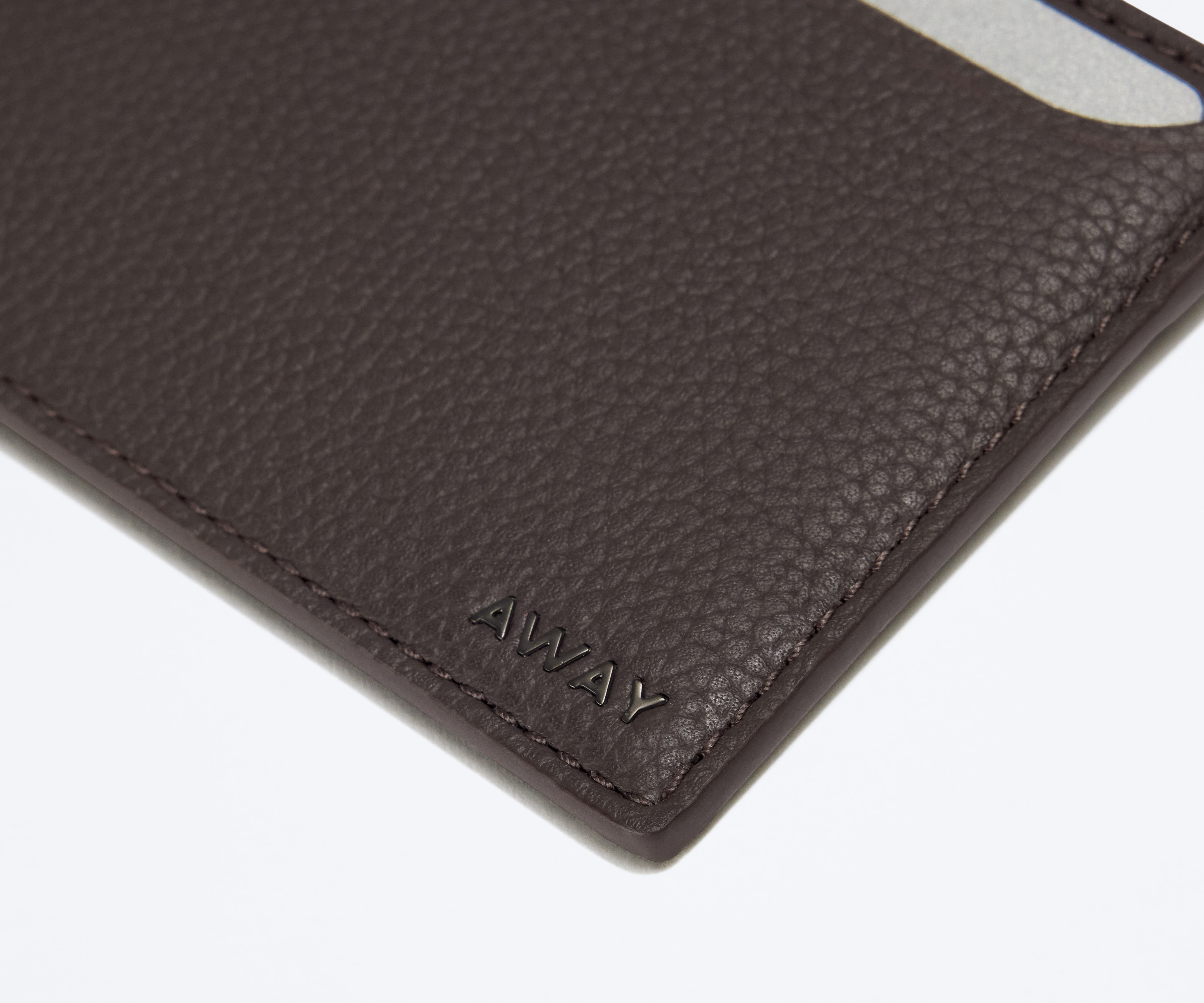 Detailed view of the pebbled leather material
