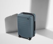Angled product view of The Carry-On suitcase in Coast Blue