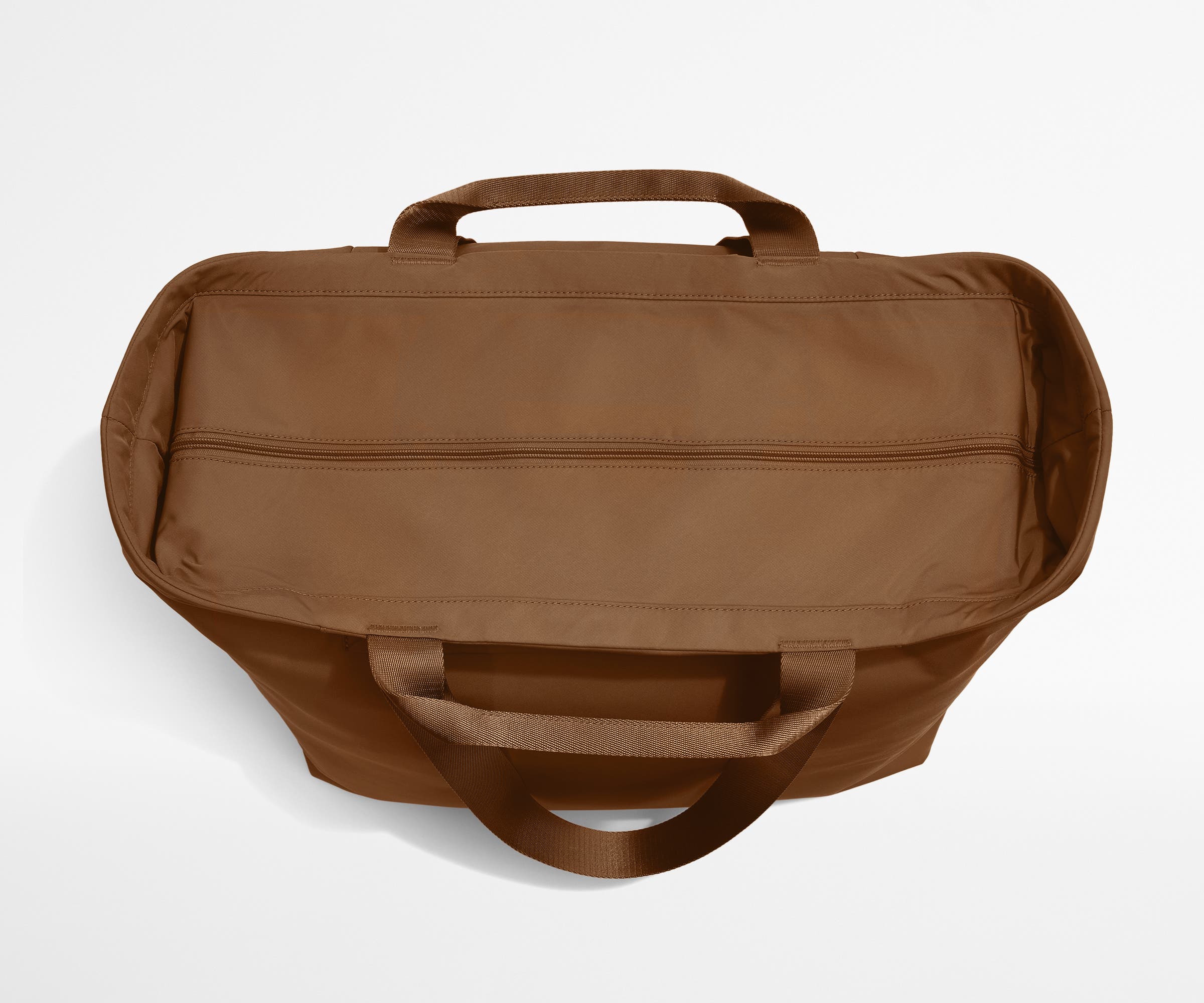 Top-down view of the Large Featherlight Tote showing zipper opening