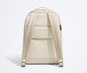 Padded shoulder straps and trolley sleeve on the back of the Transit Leather Backpack