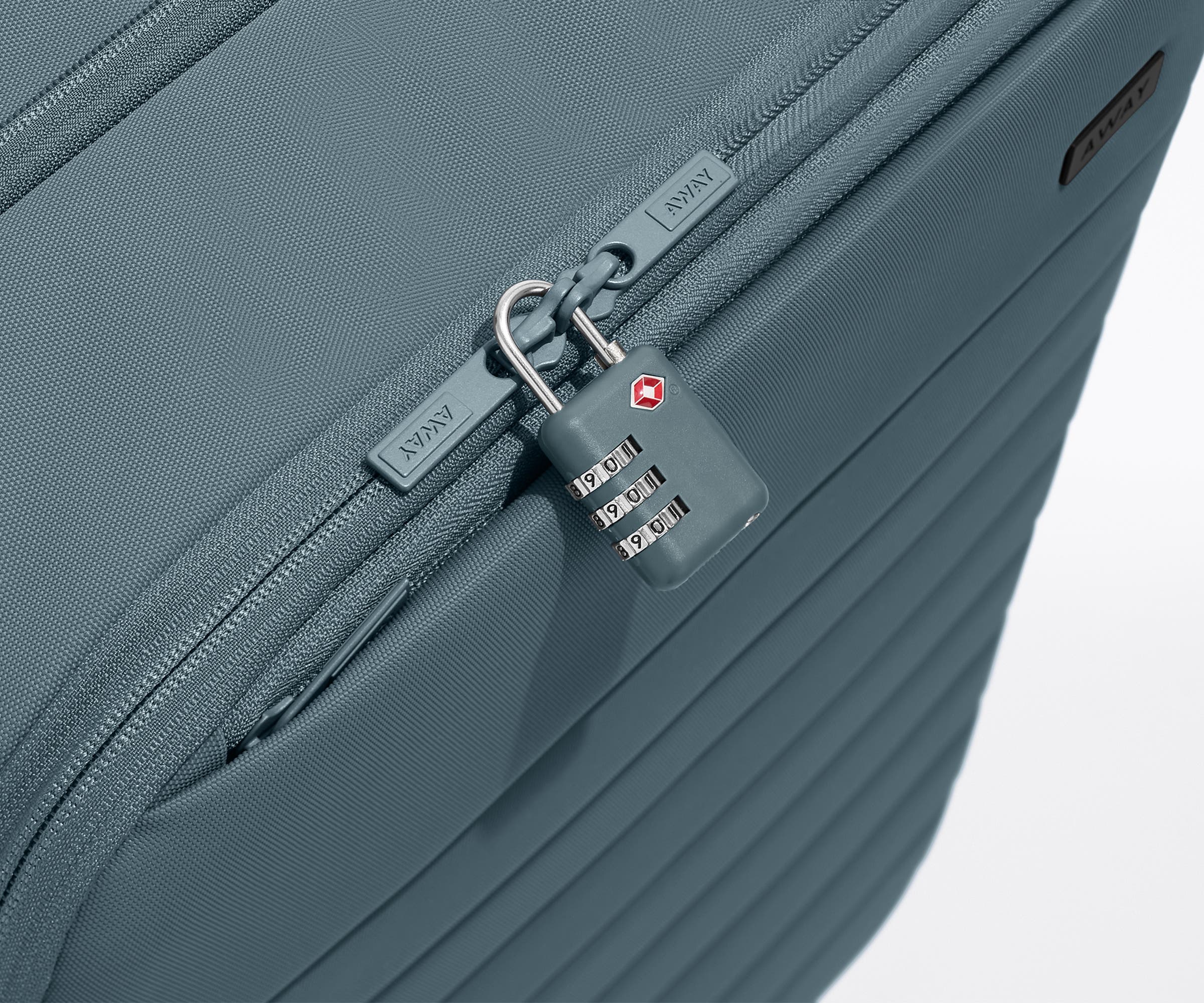 Color-matching TSA combination lock that comes with the Softside suitcase