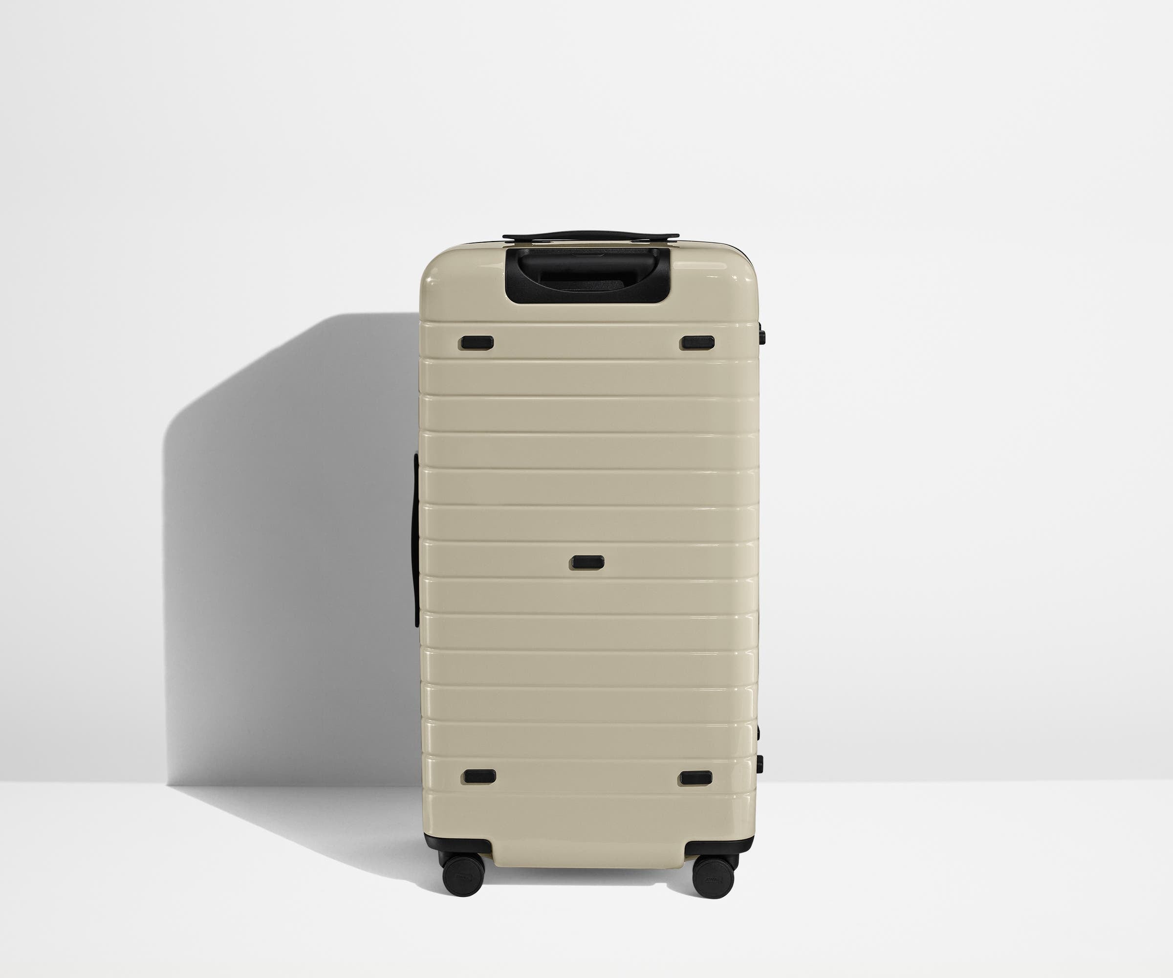 Back product view of The Trunk suitcase in Salt White (Gloss)