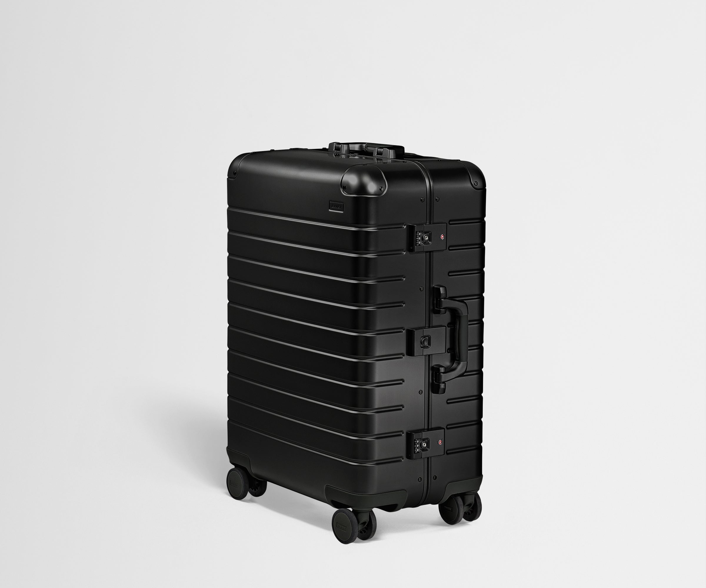 Angled product view of the Medium: Aluminum Edition in Onyx Black