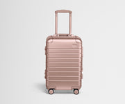 Front view of The Carry-On: Aluminum Edition in Rose Gold with handles raised