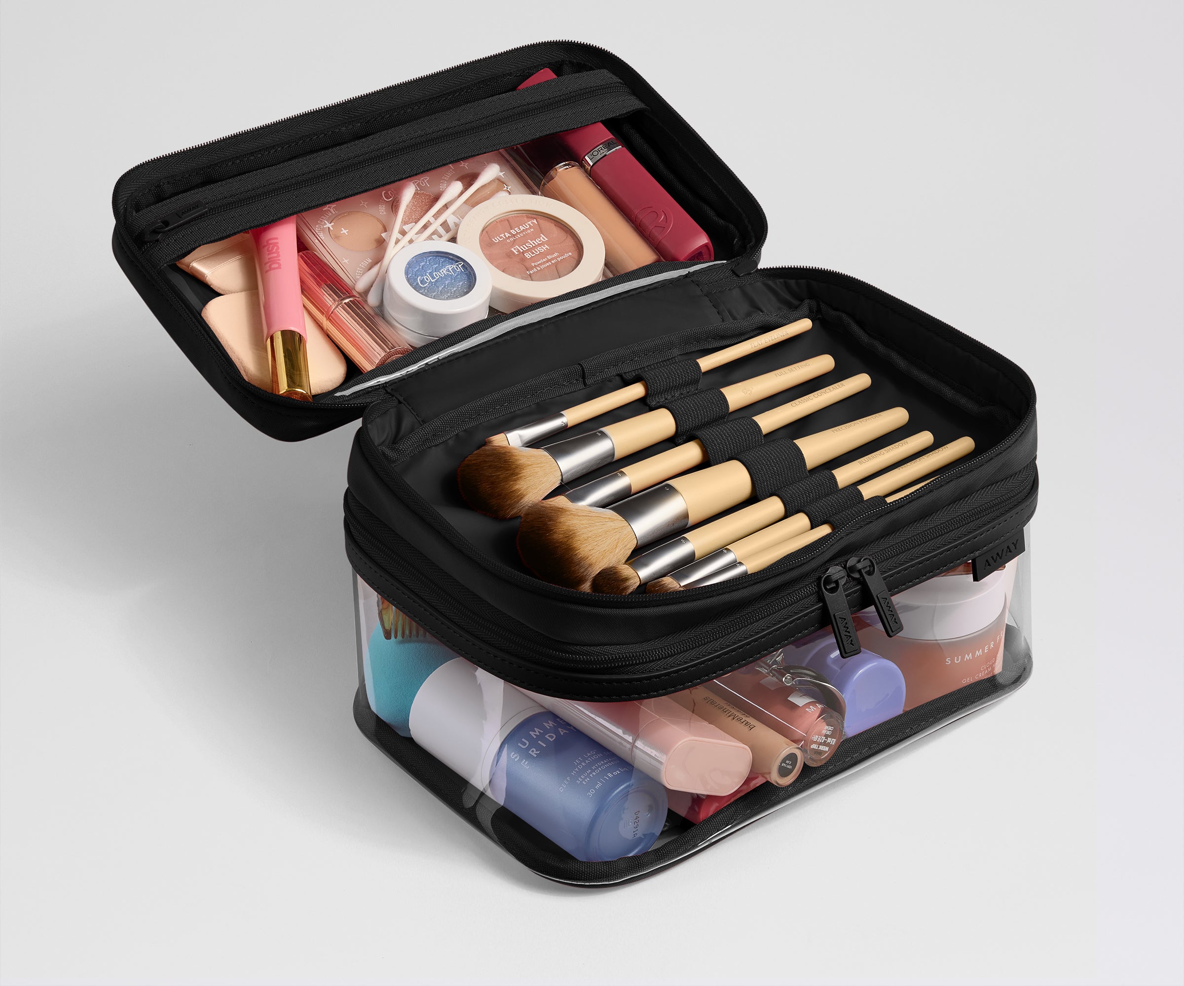 Clear Cosmetic Case in Jet Black