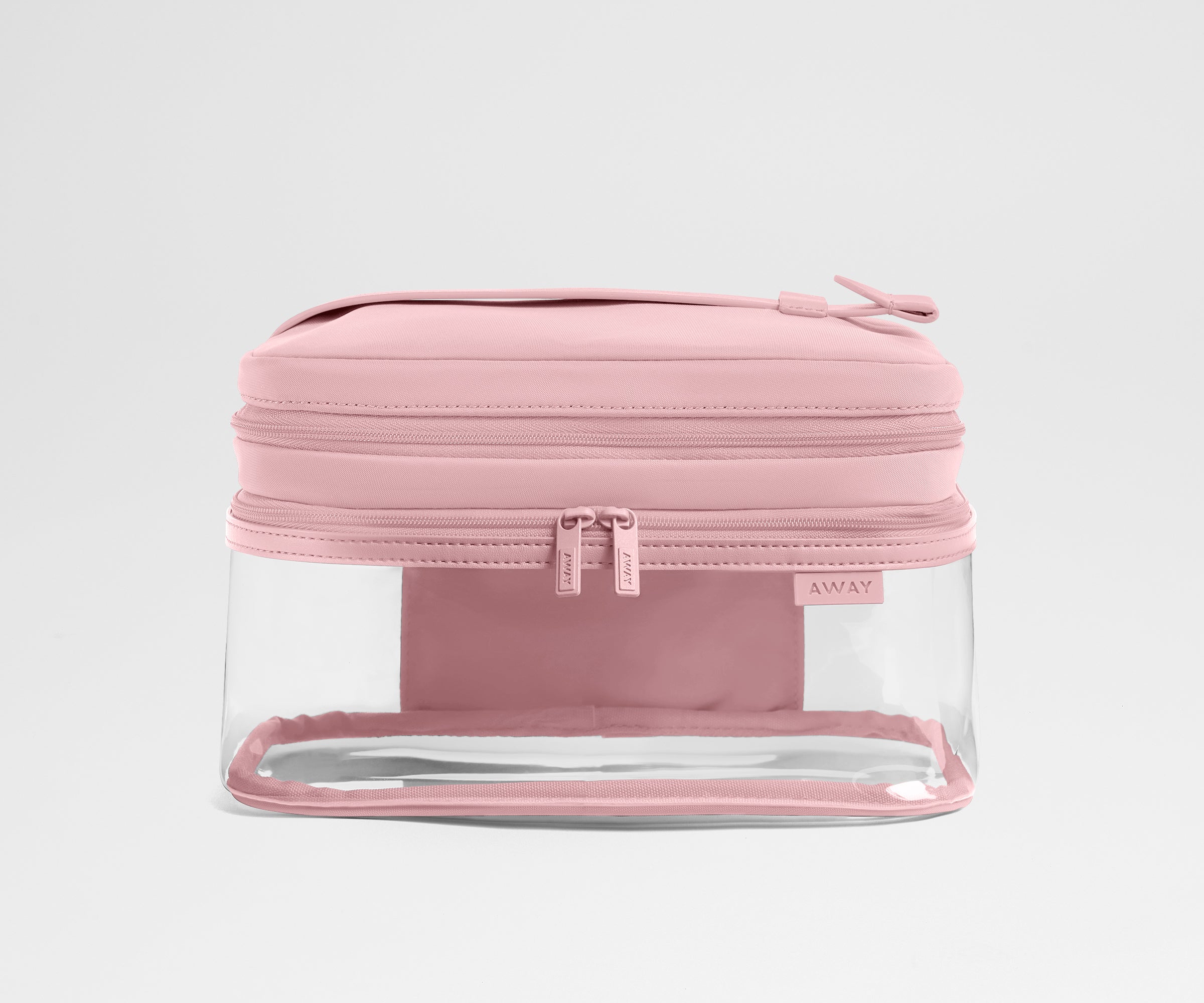 Clear Cosmetic Case in Blush Pink