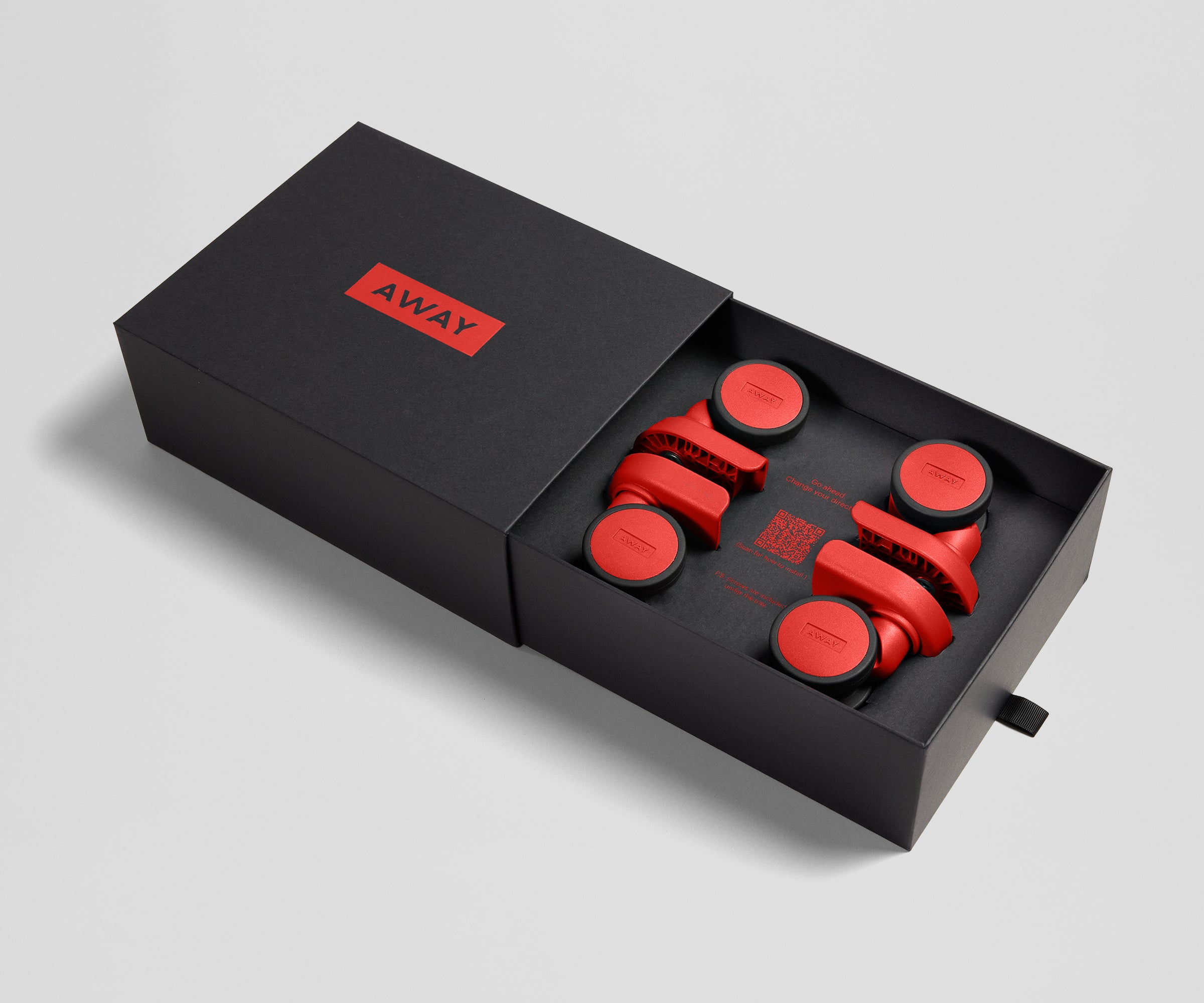 Custom Carry-On Wheel Set in Cherry Red