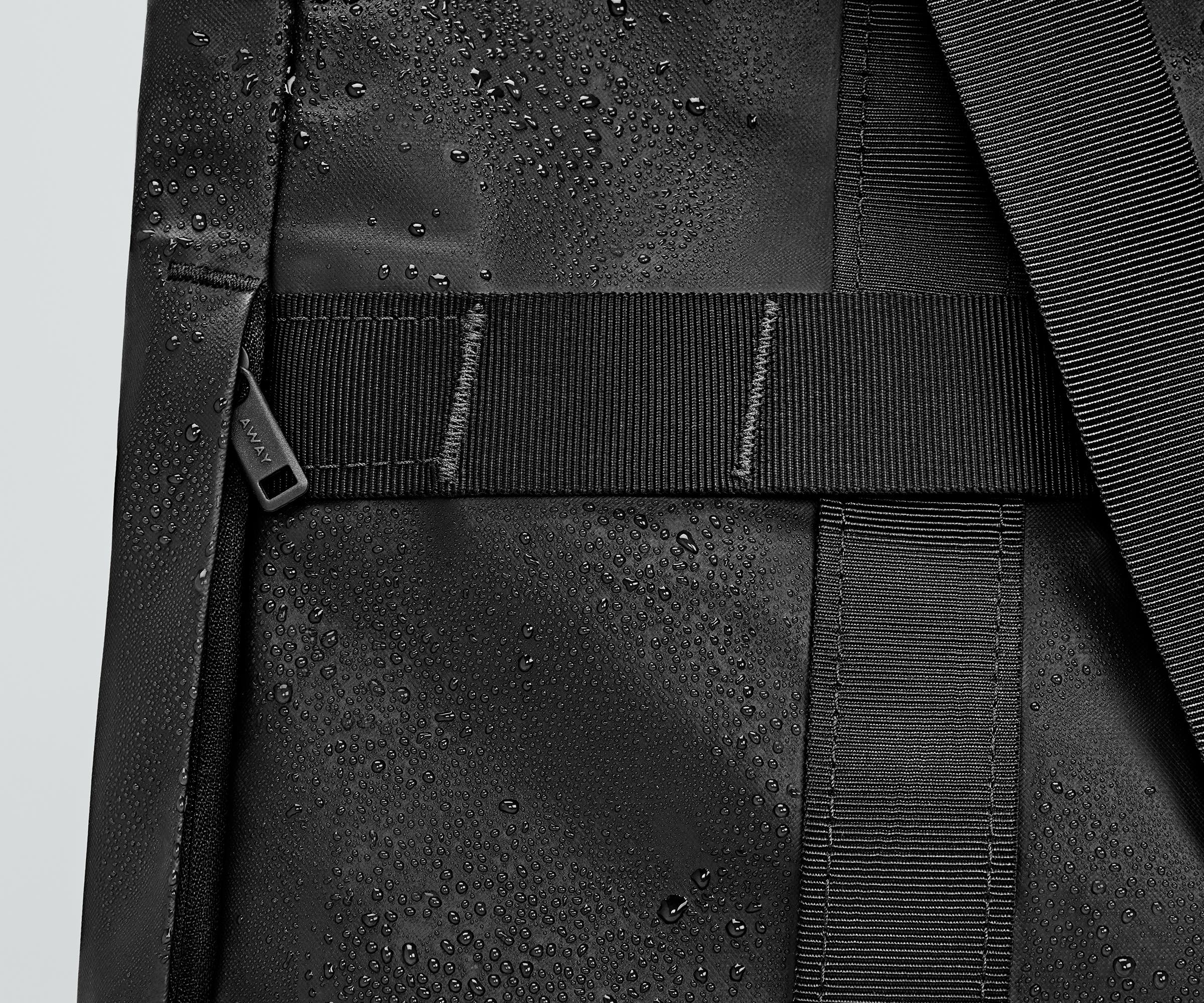 Water droplets on the water-repellent fabric