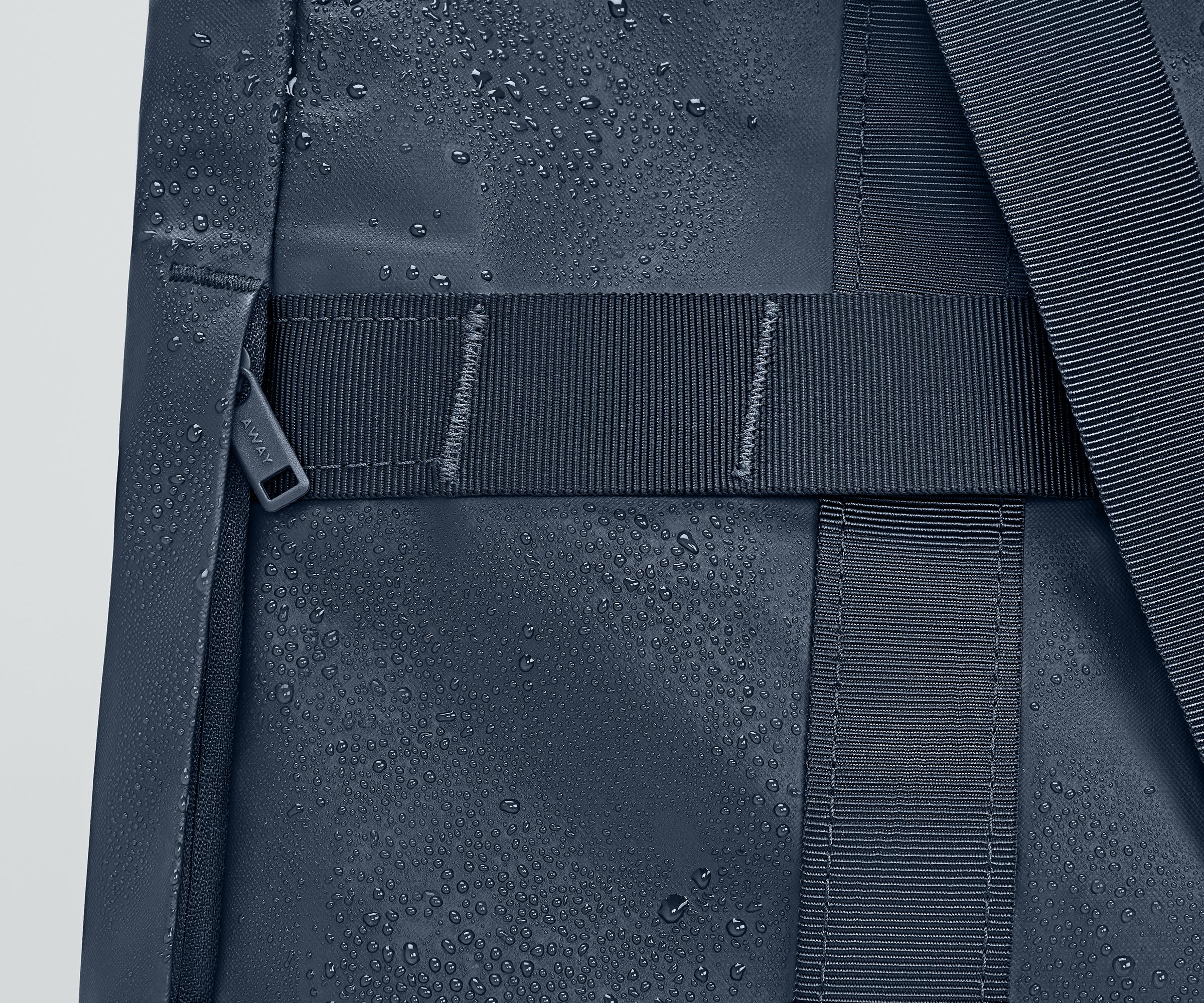 Water droplets on the water-repellent fabric