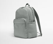 Gray backpack on a light gray background