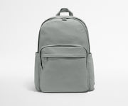 Gray backpack on a white background