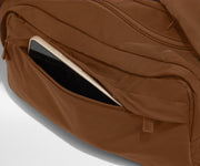 Phone packed in the front zip pocket