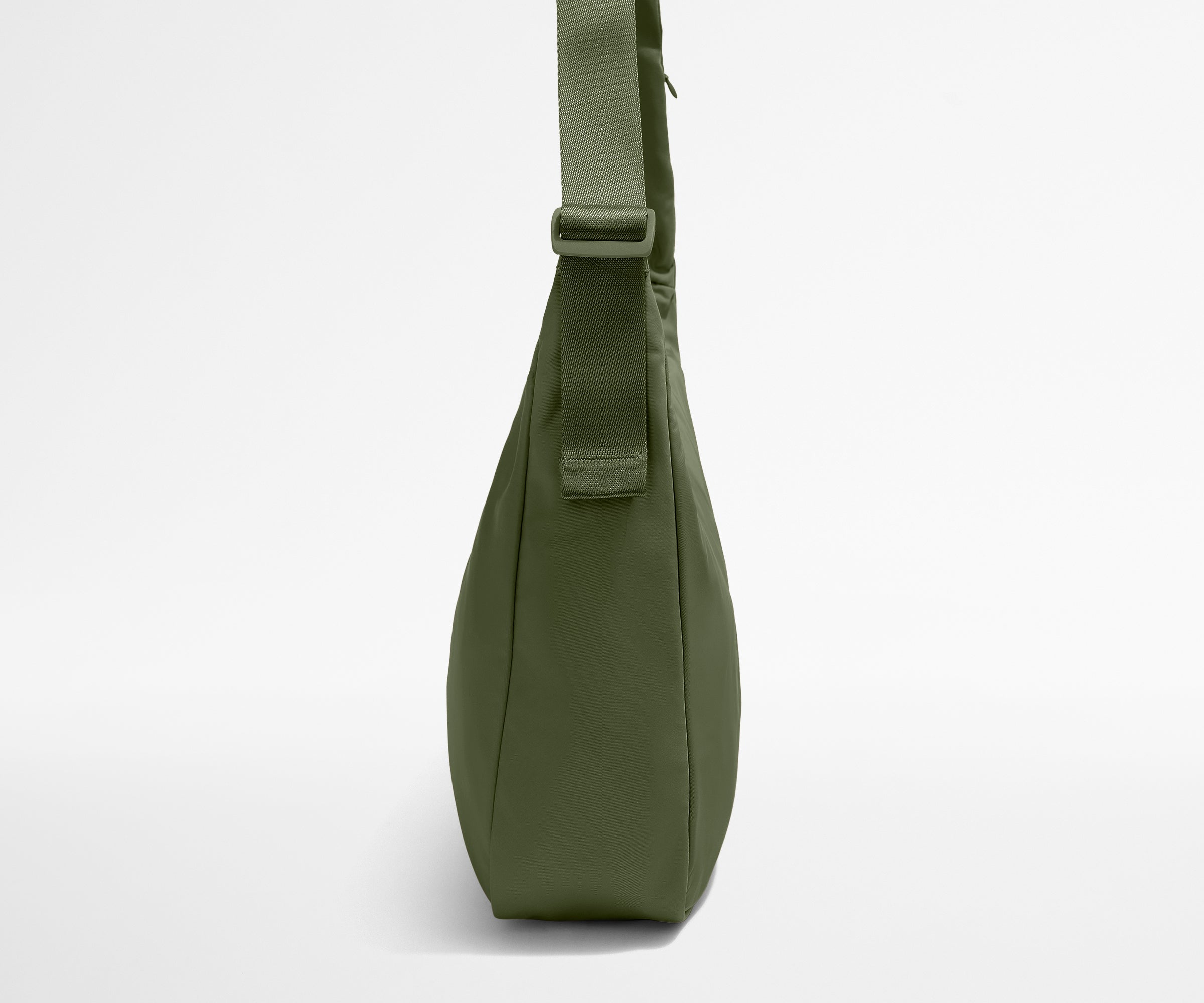Green shoulder bag on a white background