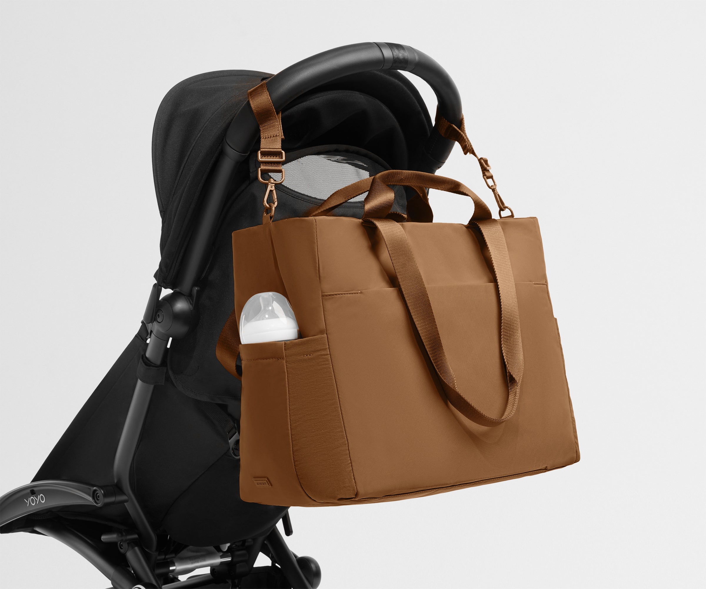 Featherlight Diaper Tote in Amaro Brown