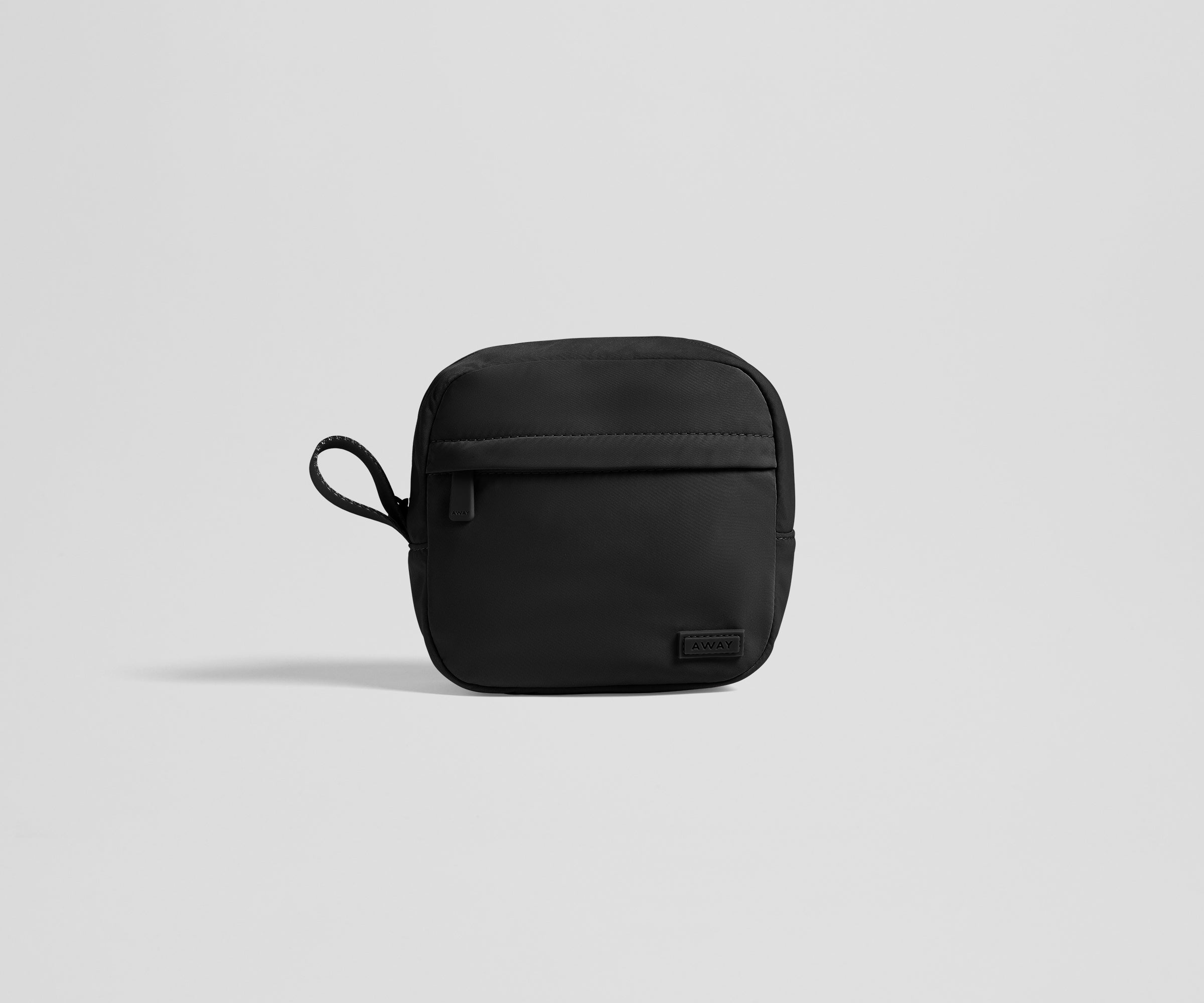 Black tech case on a light gray background