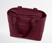 Maroon tote bag on a white background