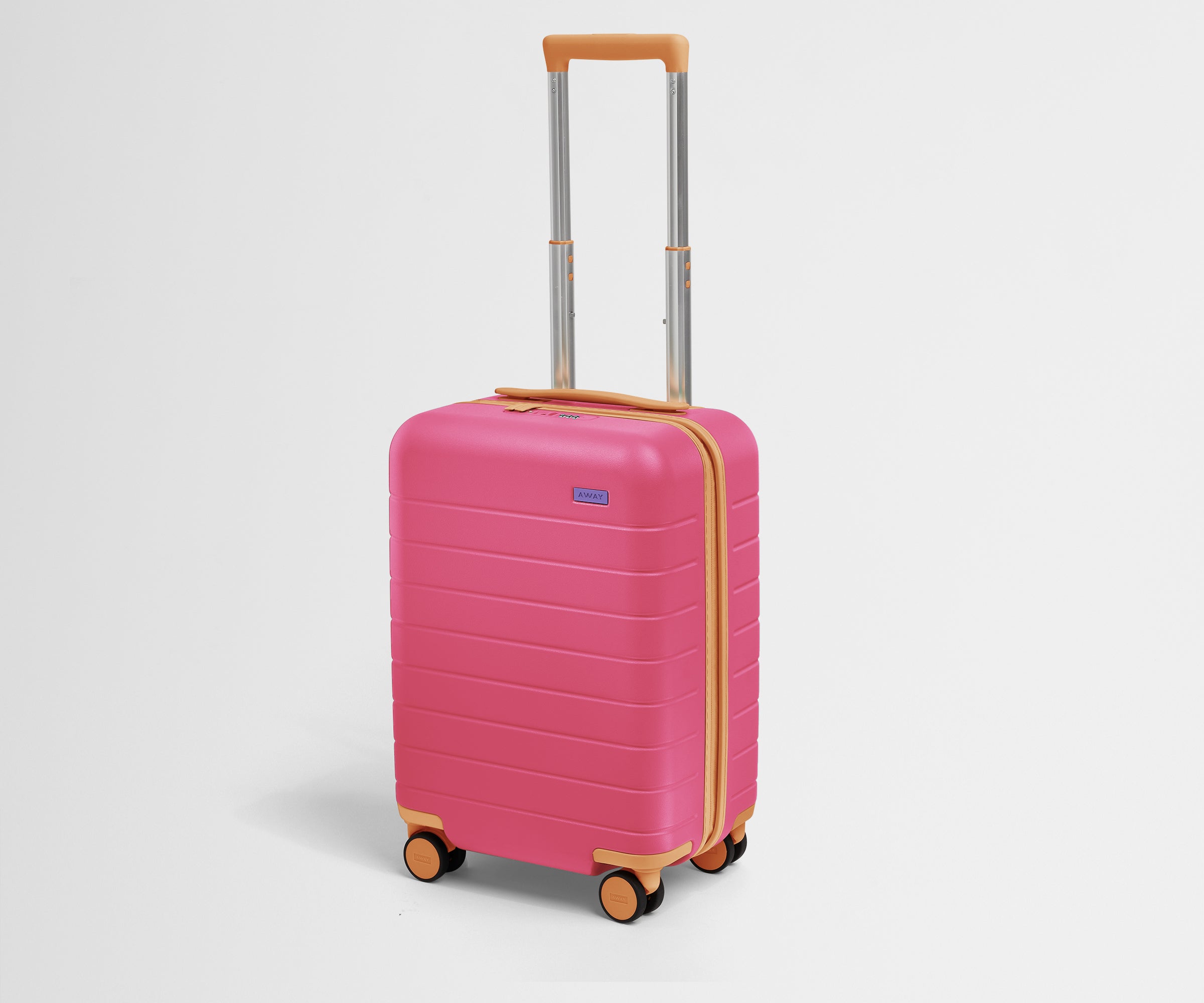 Angled product view of The Kids Carry-On suitcase in Cotton Candy Pink