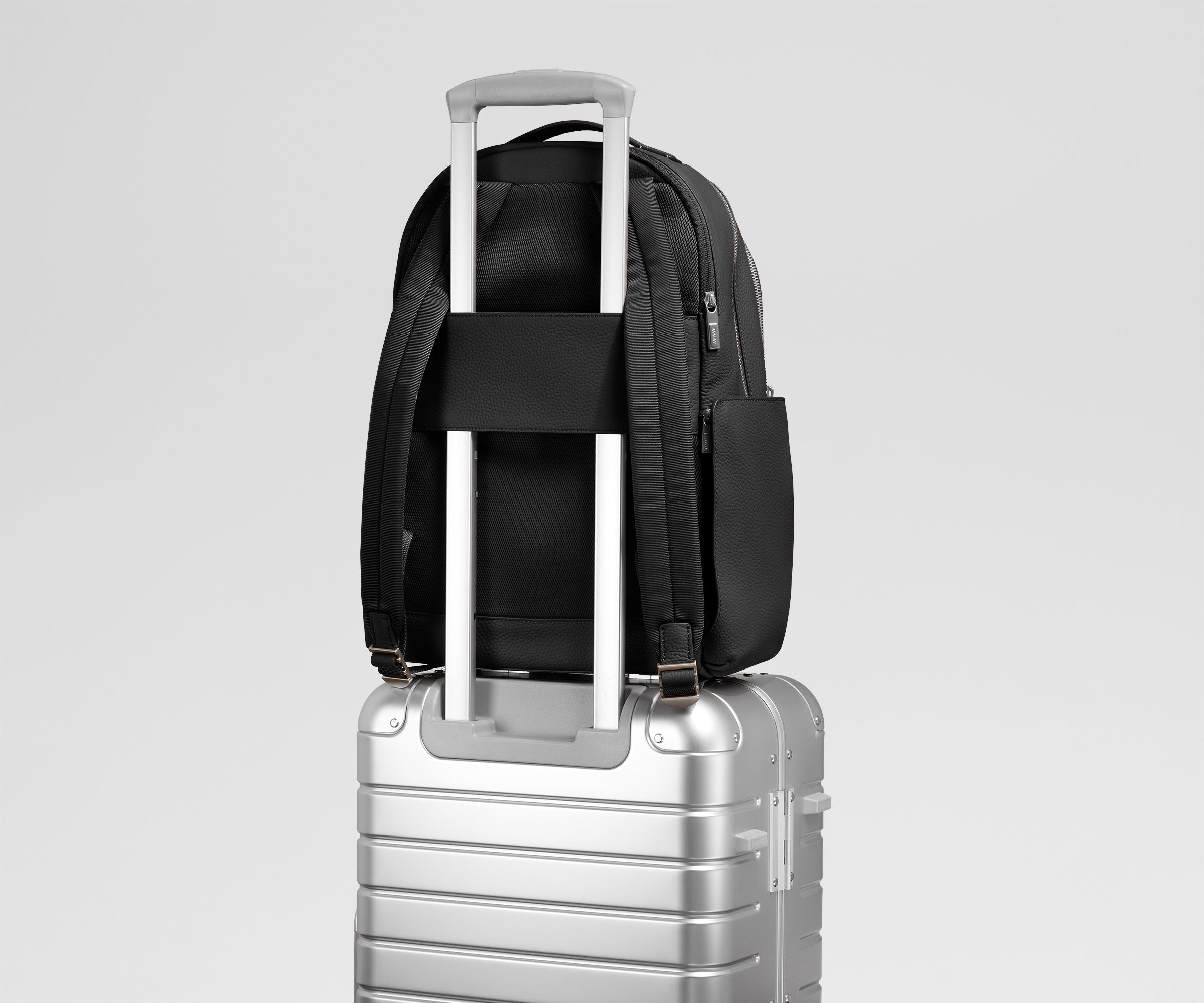 Leather Backpack in Jet Black