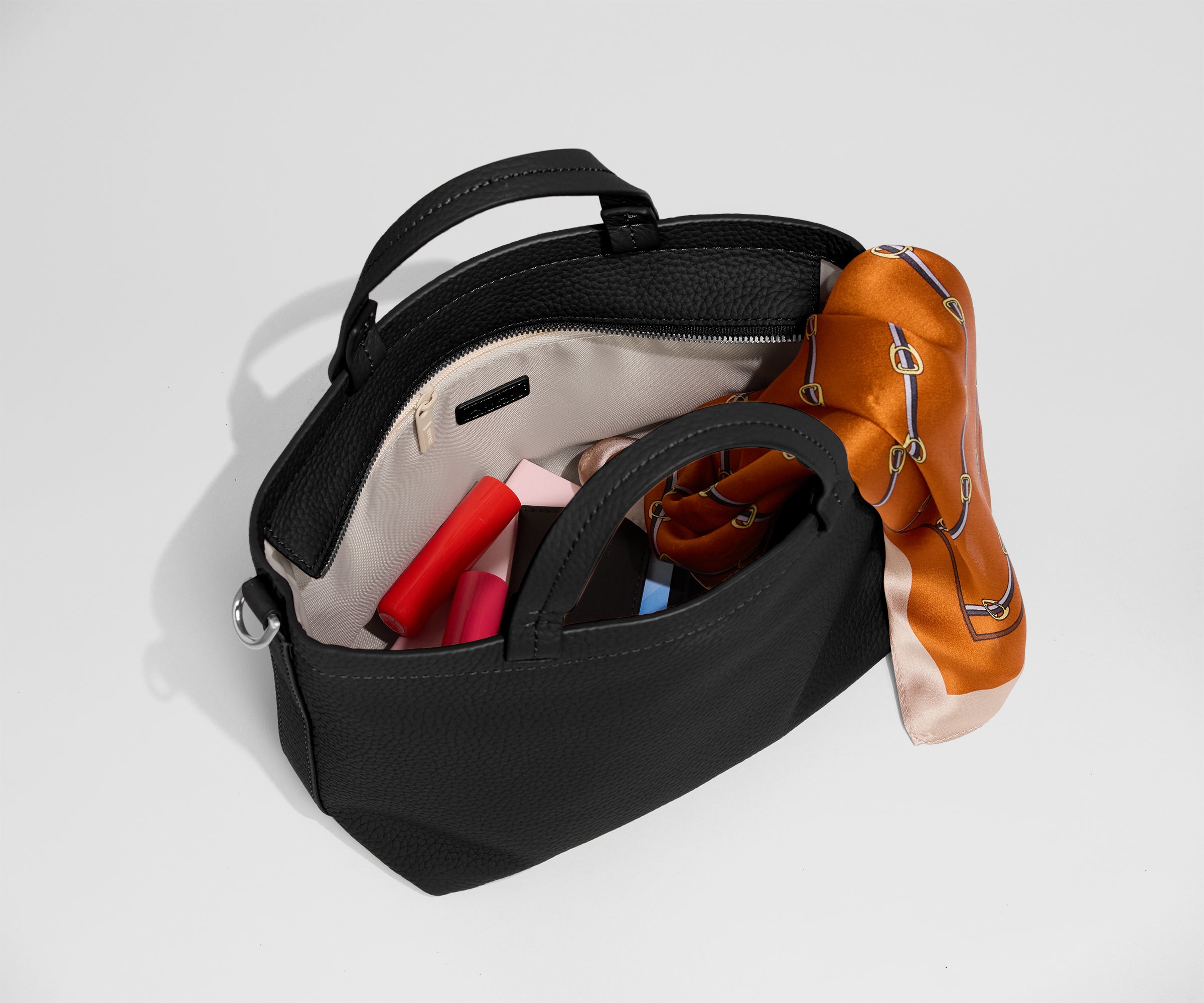 Leather Crossbody in Jet Black