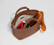 Leather Crossbody in Saddle Brown