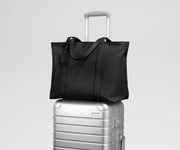 Leather Tote in Jet Black