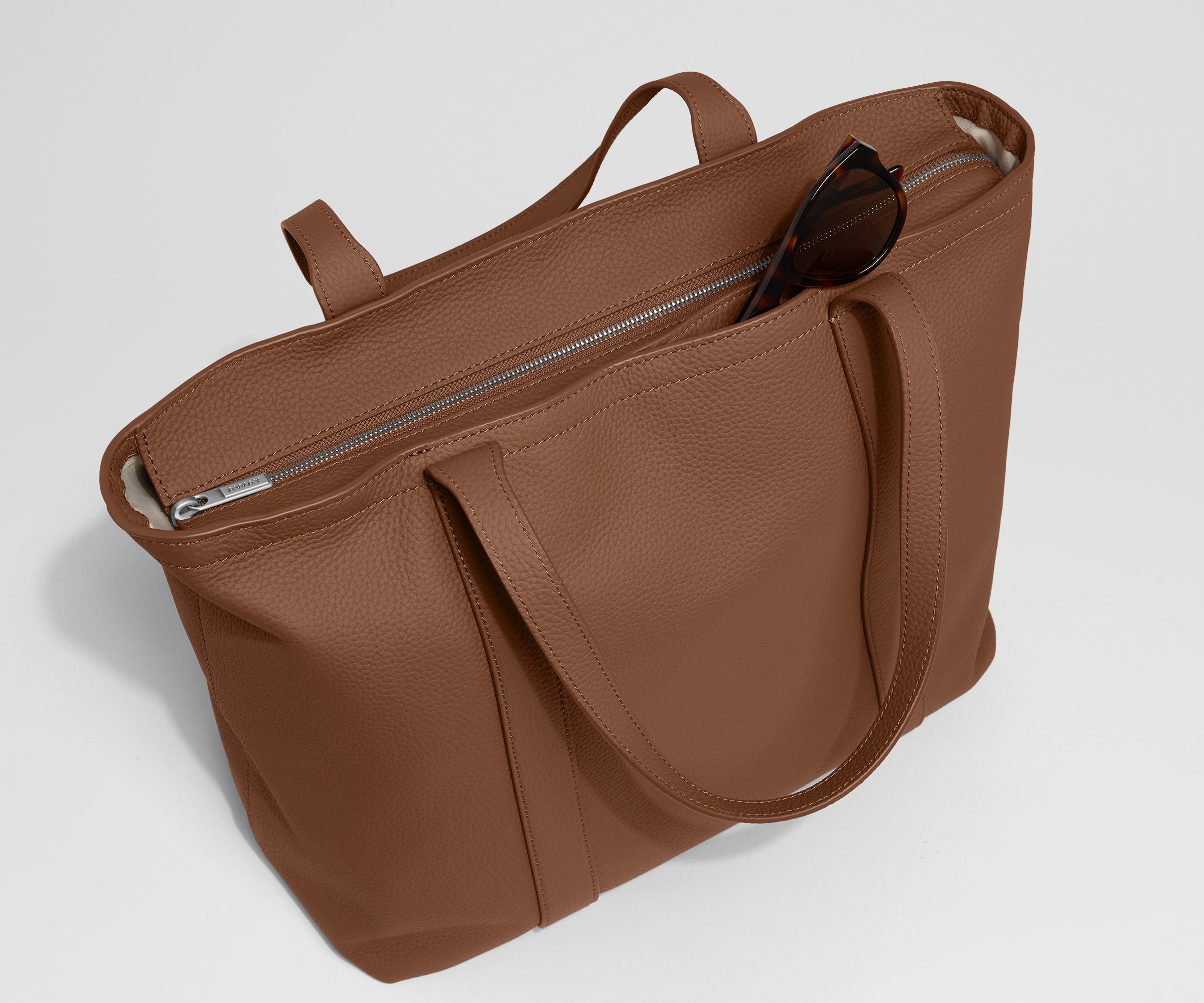 Leather Tote in Saddle Brown