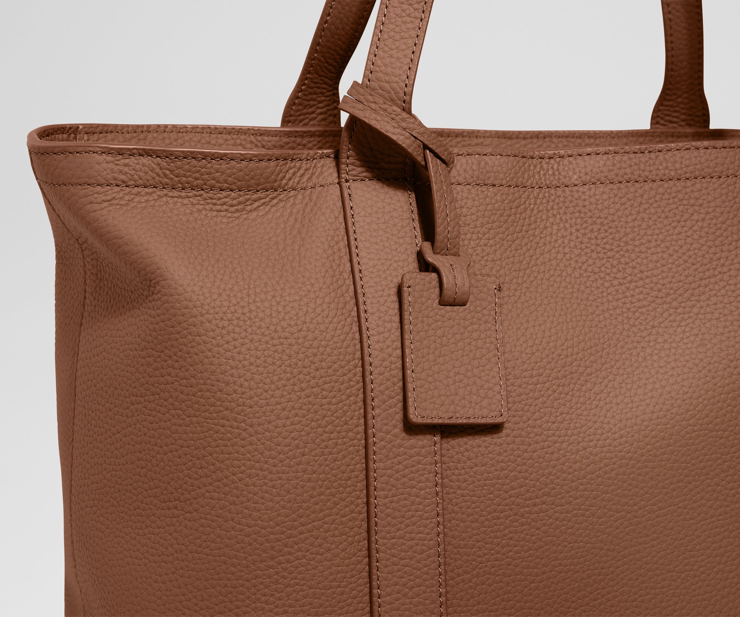 Leather Tote in Saddle Brown