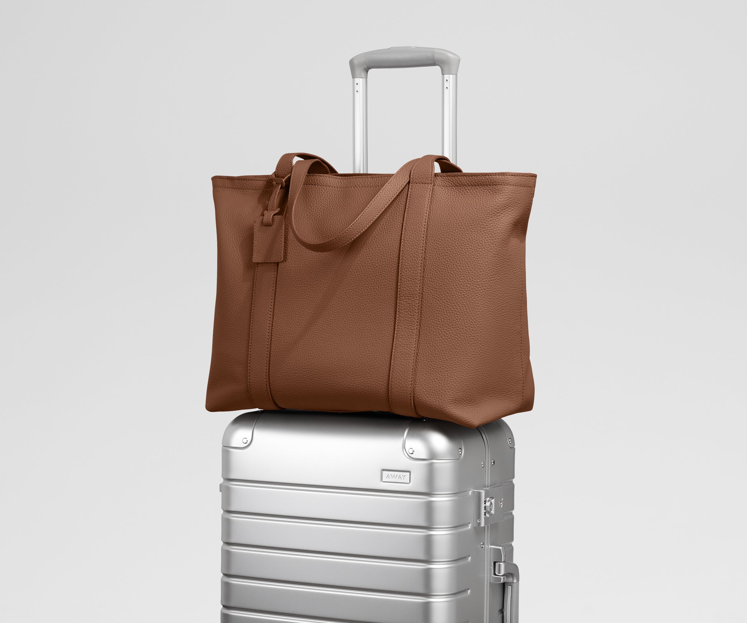 Leather Tote in Saddle Brown