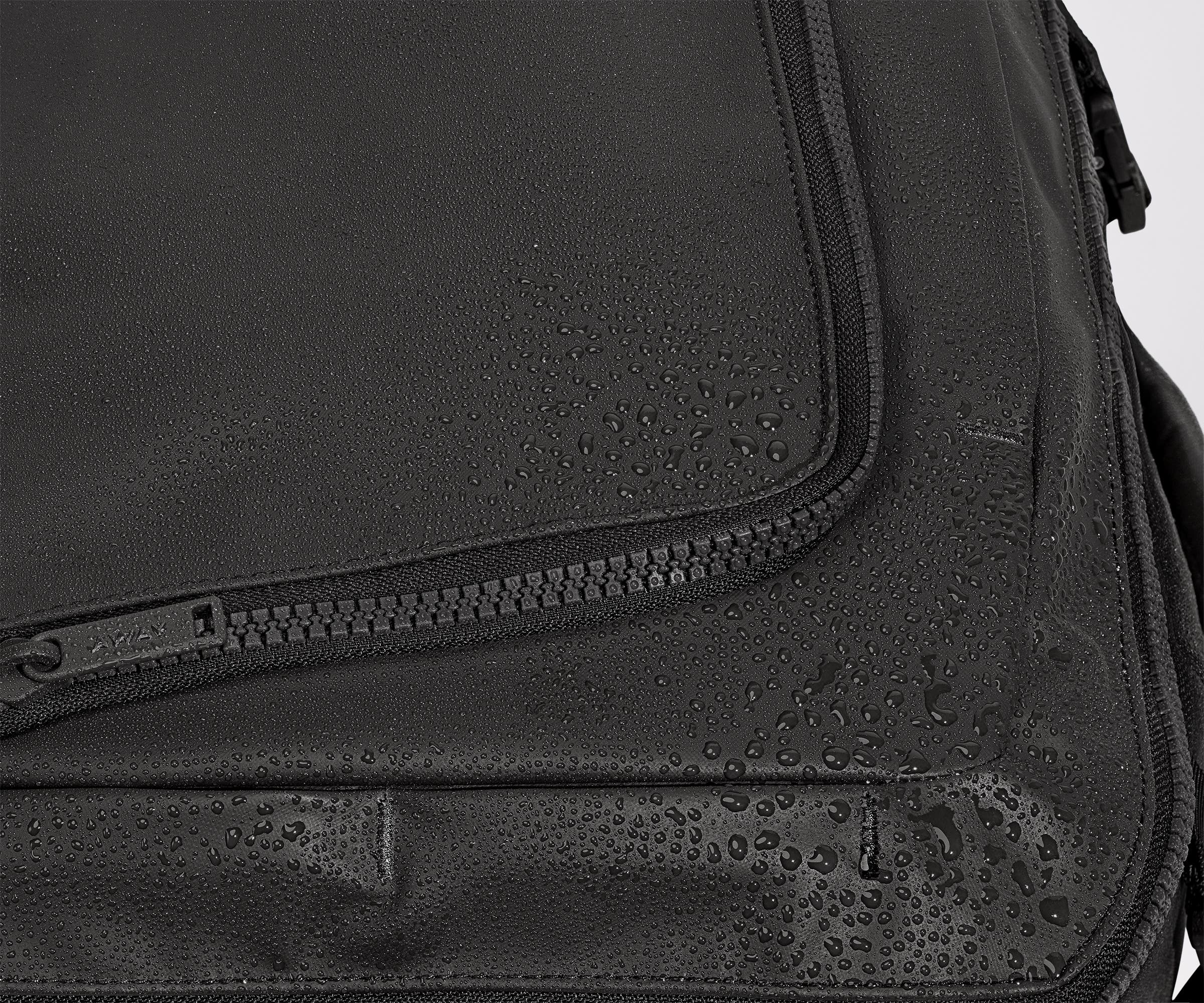 Water droplets on the exterior, showing the water repellent material