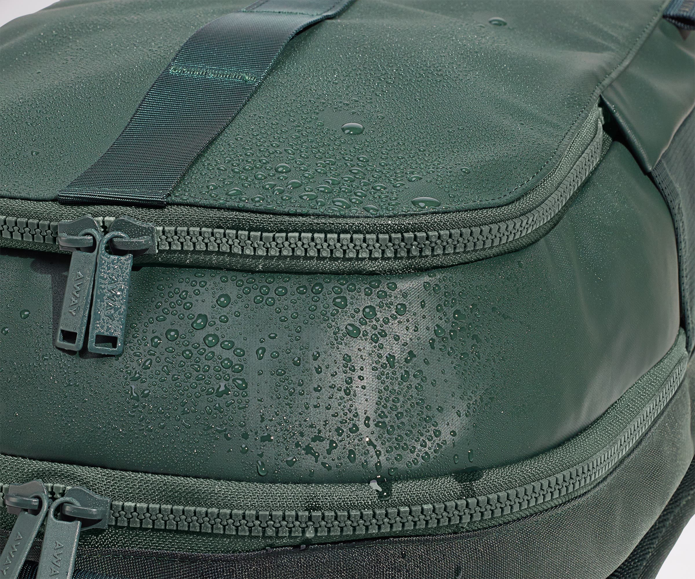 Water droplets on the exterior, showing the water repellent material