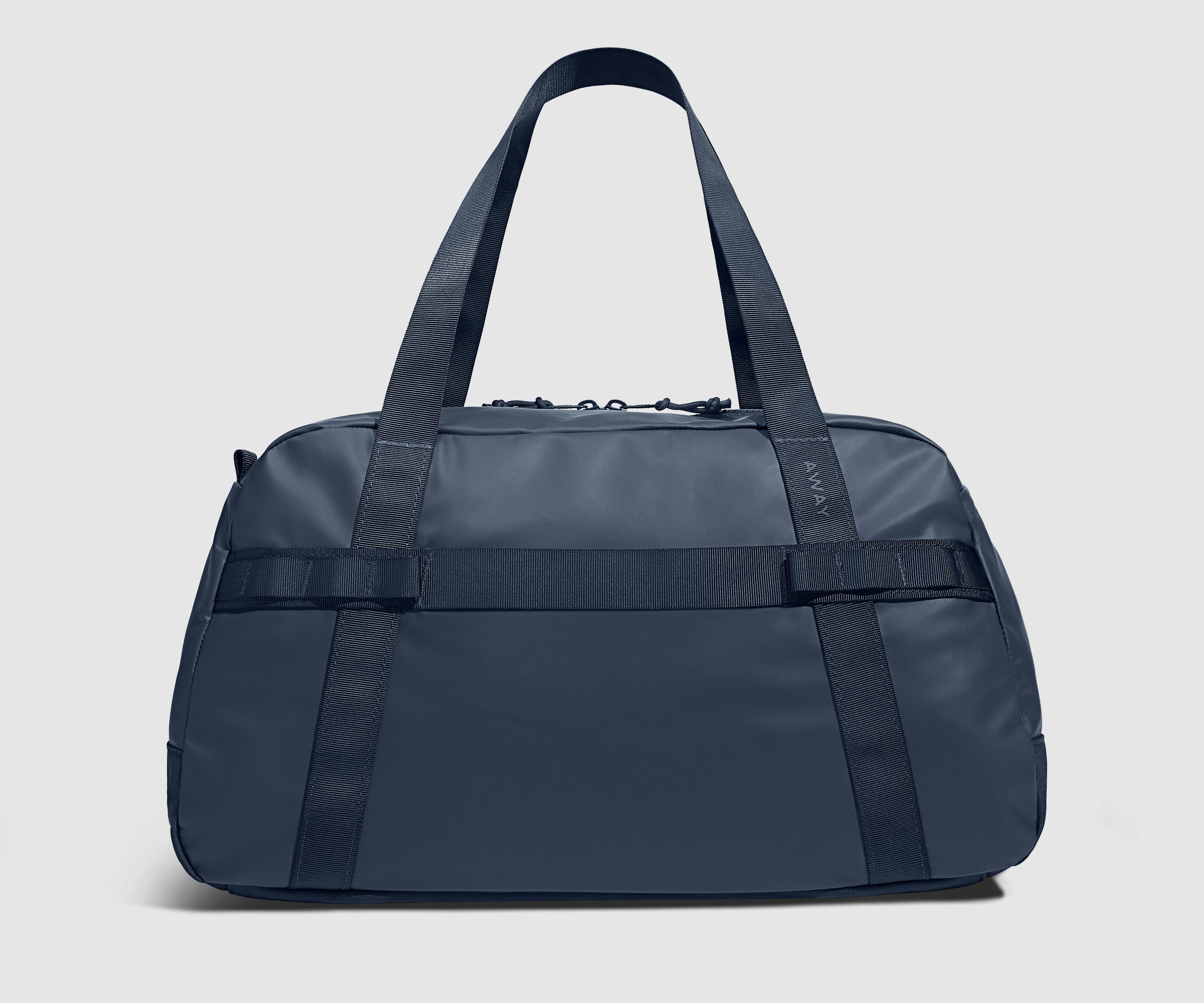 Front view of the Navy Active Duffle 40L with handles raised