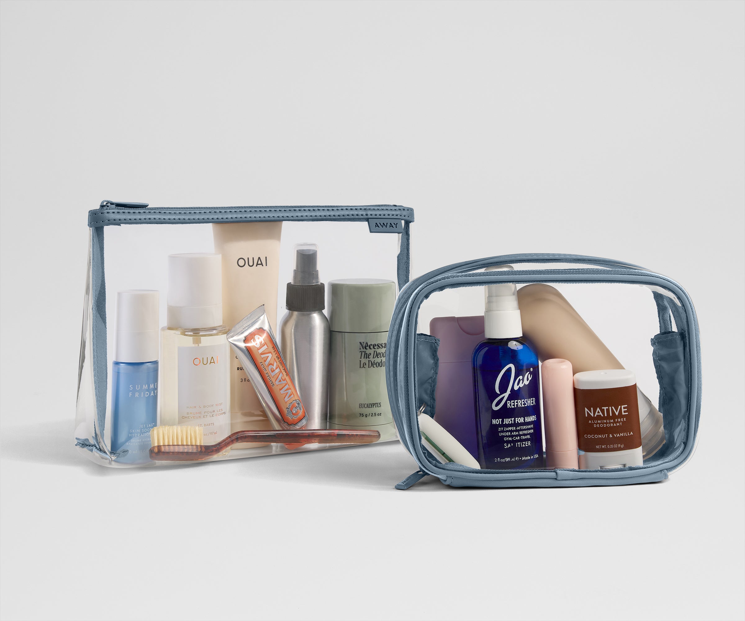 Clear Pouch Set in Coast Blue