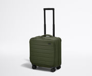 Angled product view of The Softside Compact Carry-On suitcase in Olive Green with raised handle