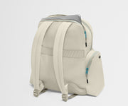 Beige backpack on a white background