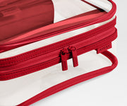 Clear Toiletry Bag in Cherry Red