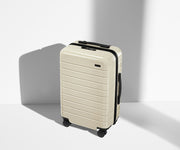 Angled product view of The Carry-On suitcase in Coast Blue