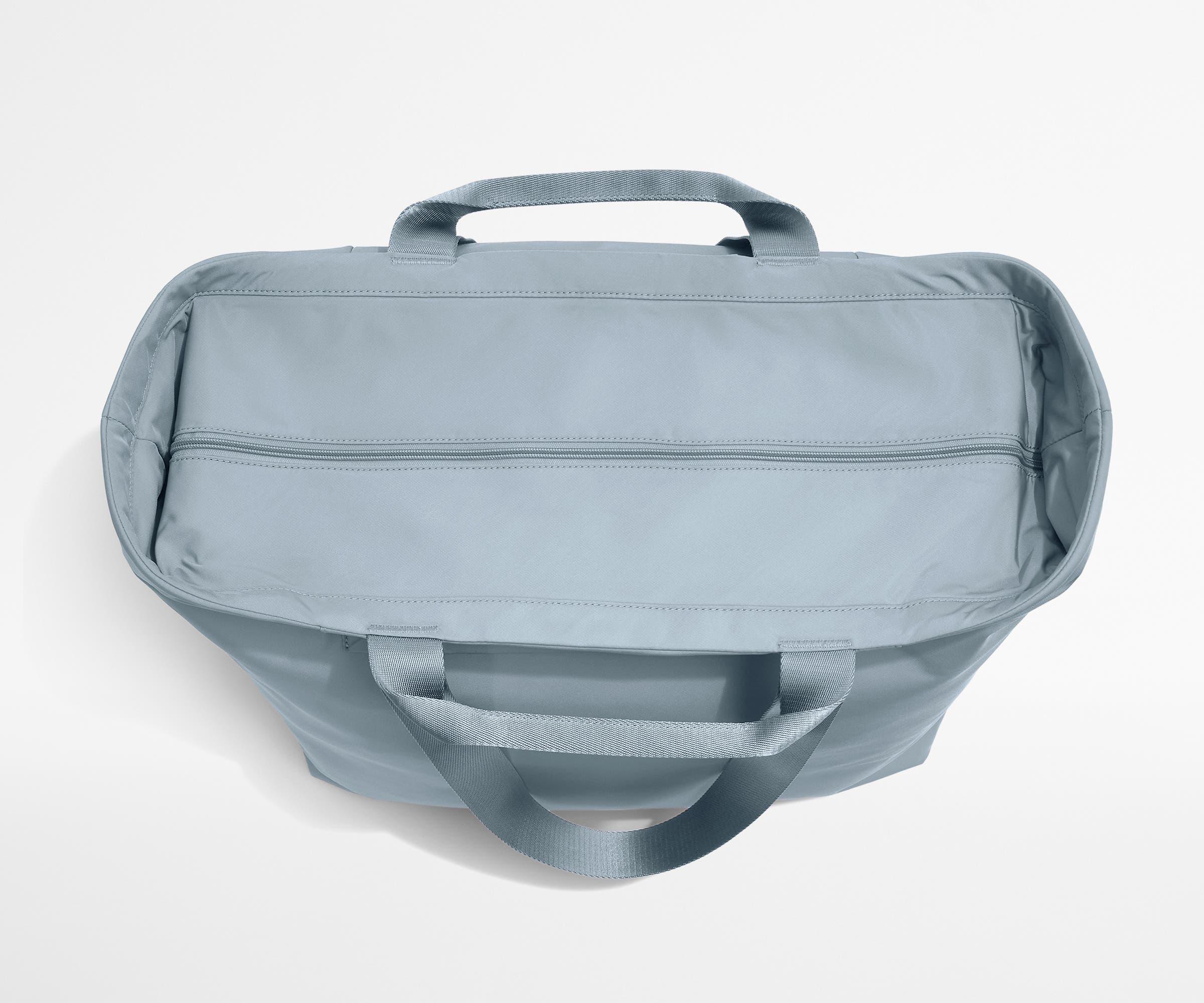 Top-down view of the Large Featherlight Tote showing zipper opening