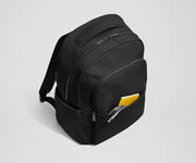 Front slip pocket with small notebook and charging cord