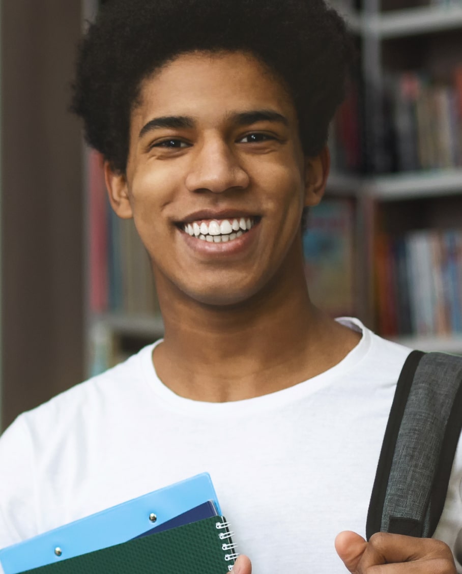 A portrait of a male student