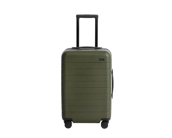 The Away Carry-On in green on a white background