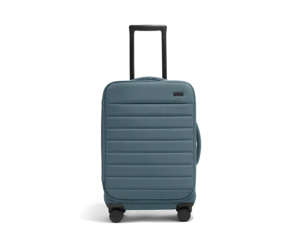 The Away Softside Carry-On in blue on a white background
