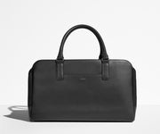 Front view of the Transit Leather Duffle in Jet Black