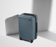 Angled product view of The Carry-On suitcase in Coast Blue