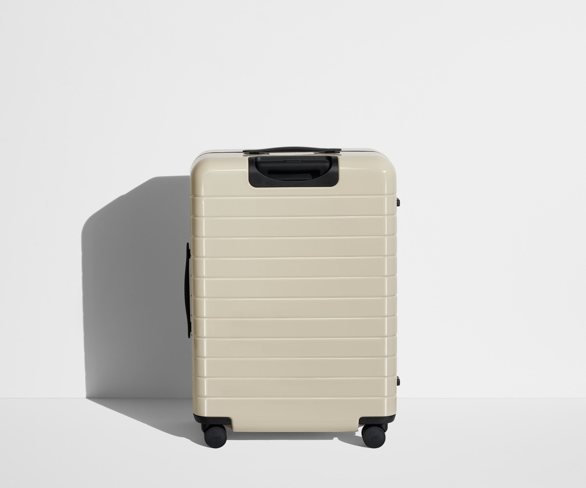 Back product view of The Medium suitcase in Salt White (Gloss)