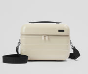 Front view of the Train Case with a detachable shoulder strap