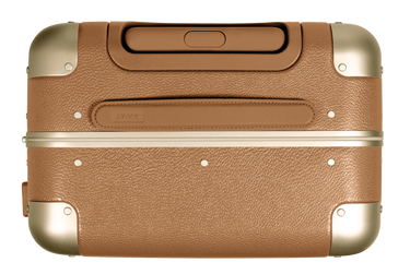 The Aluminum Edge Bigger Carry-On in Cognac Brown