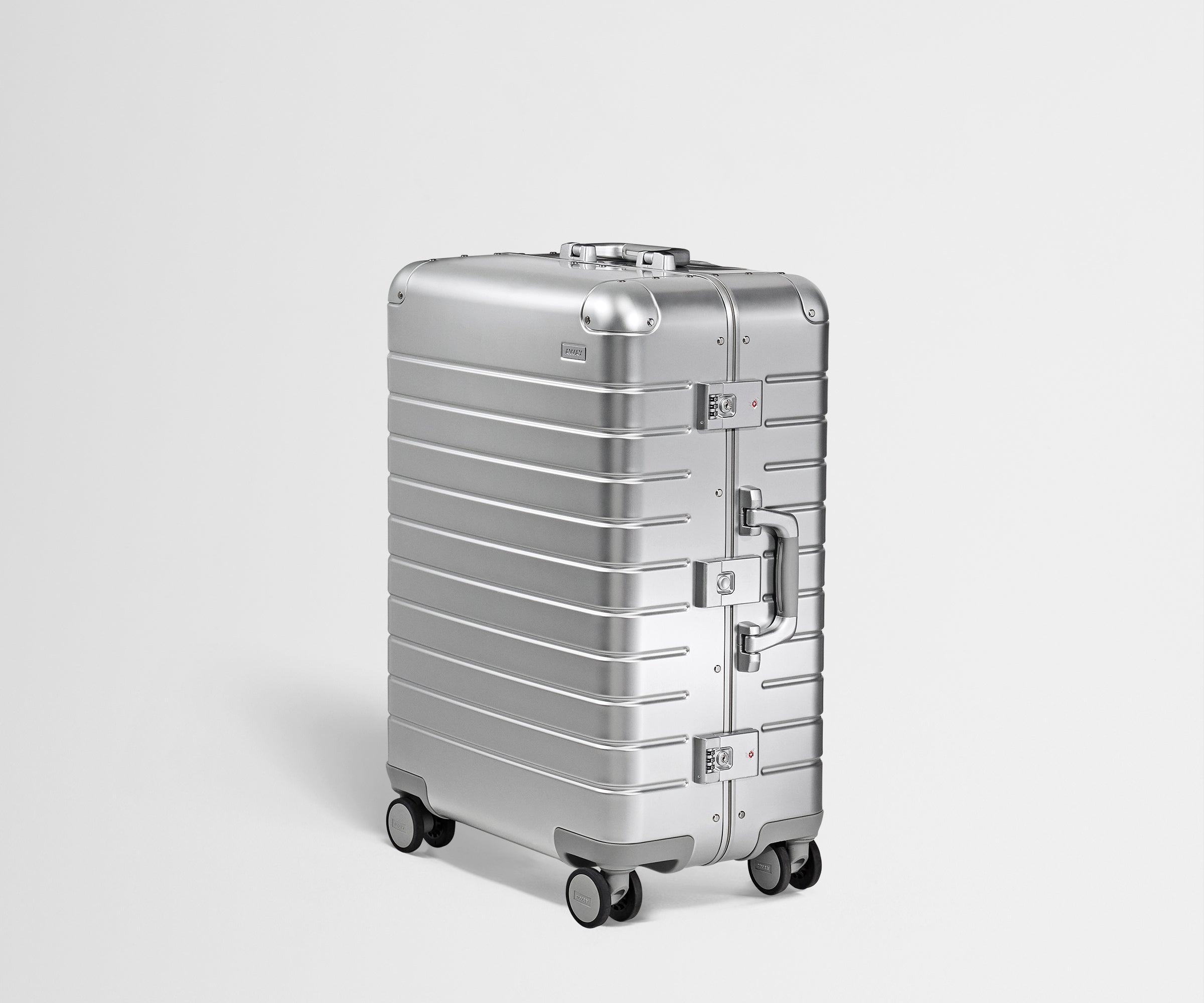 Angled product view of the Medium: Aluminum Edition in Silver