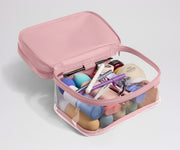 Clear Cosmetic Case in Blush Pink
